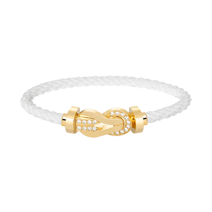 [Glitter Jewelry]CHANCE LARGE 8 FIGURE BUCKLE HALF DIAMOND BRACELET GOLD