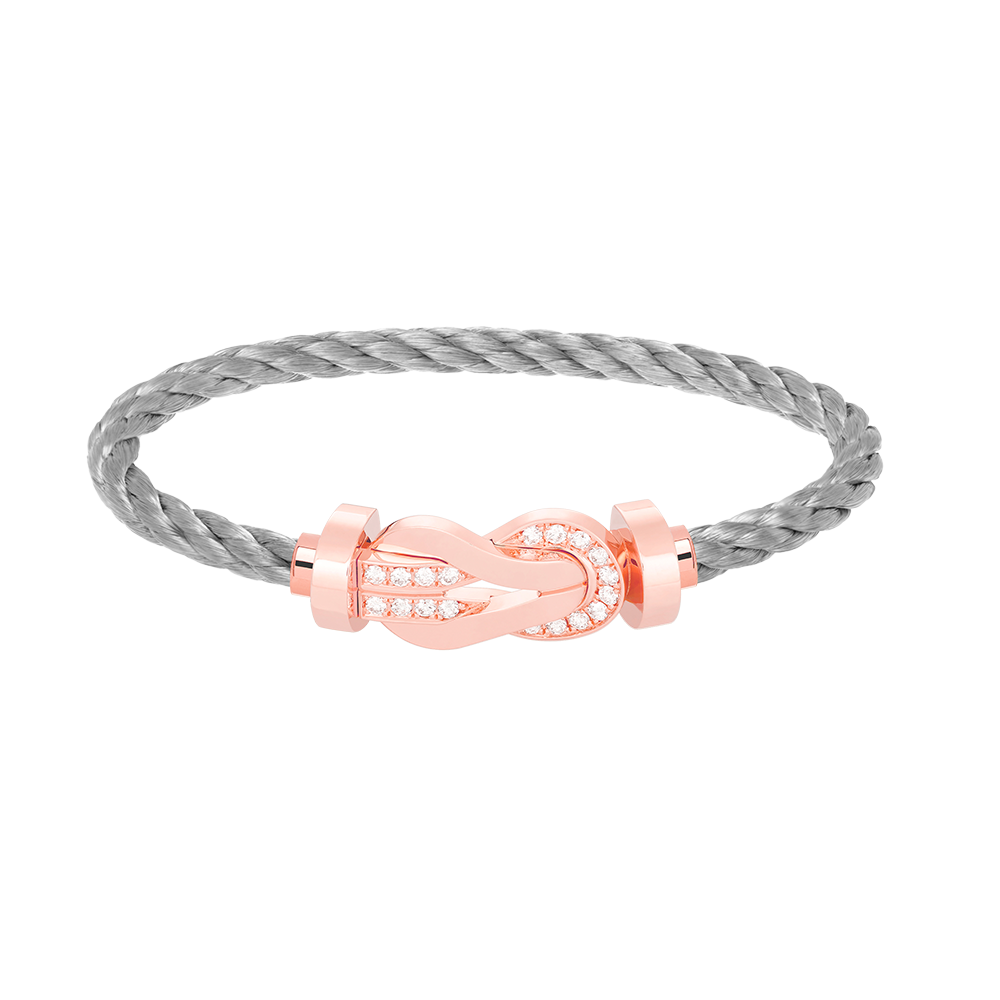 [Glitter Jewelry]CHANCE LARGE 8 FIGURE BUCKLE HALF DIAMOND BRACELET ROSE GOLD