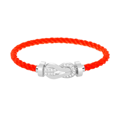 [Glitter Jewelry]CHANCE LARGE 8 FIGURE BUCKLE HALF DIAMOND BRACELET SILVER