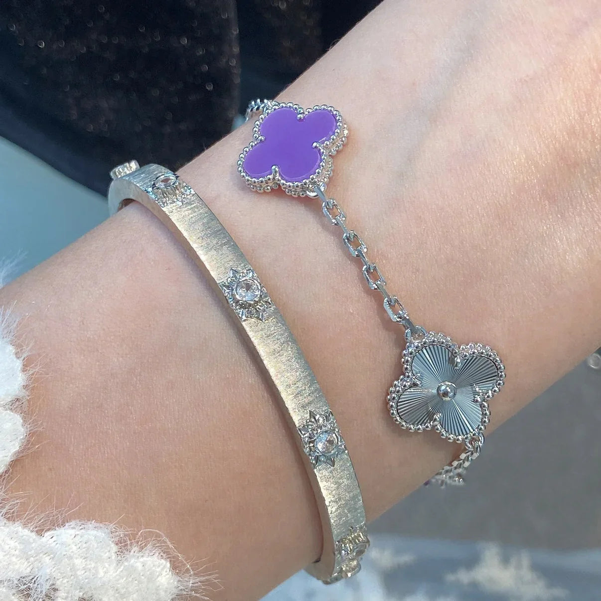 [Glitter] CLOVER 5 MOTIF VIOLET BRACELET COLLECTION