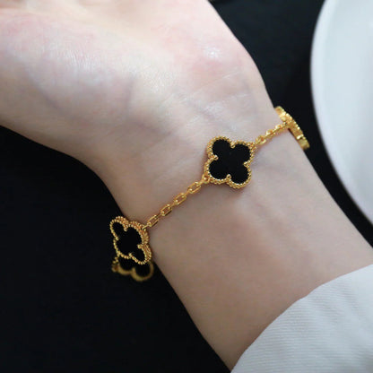[Glitter] CLOVER 5 MOTIF ONYXS BRACELET COLLECTION