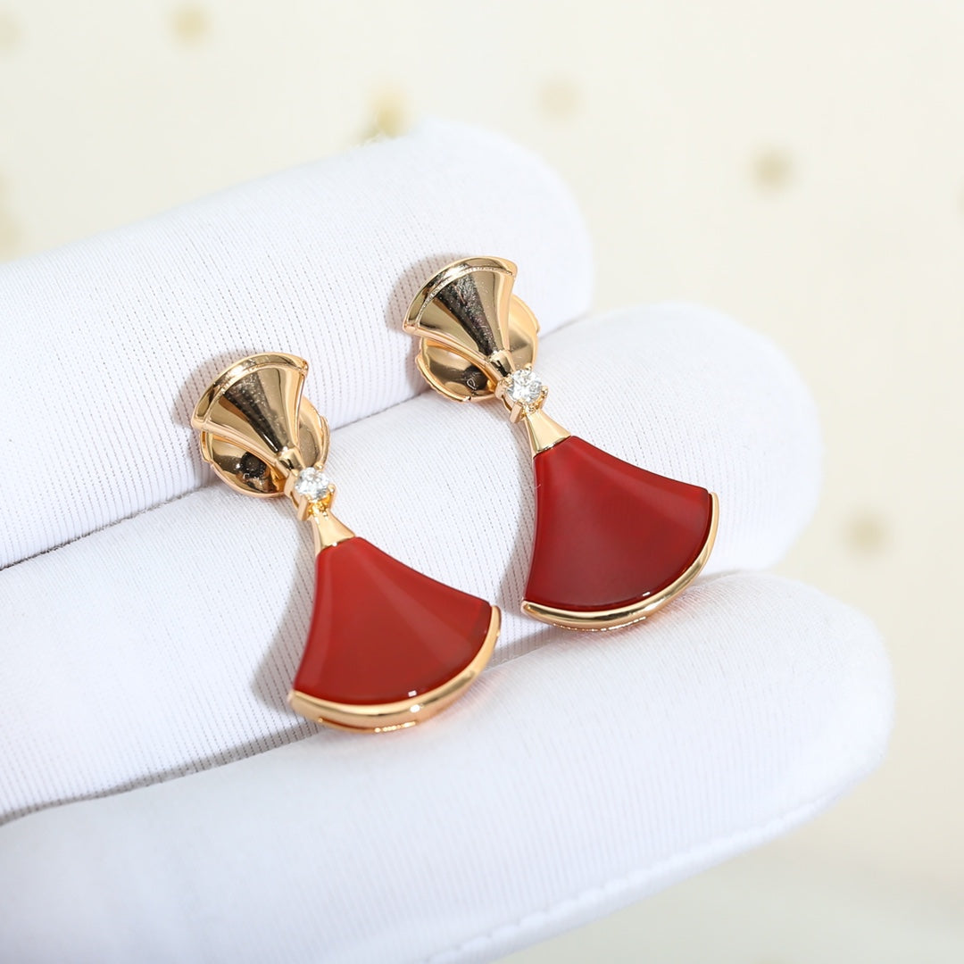 [Glitter Jewelry]DREAM Carnelian PINK GOLD EARRINGS