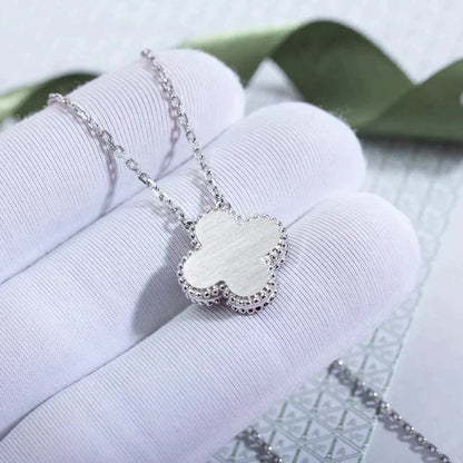 [Glitter Jewelry]CLOVER  15MM DIAMOND LASER NECKLACE SILVER
