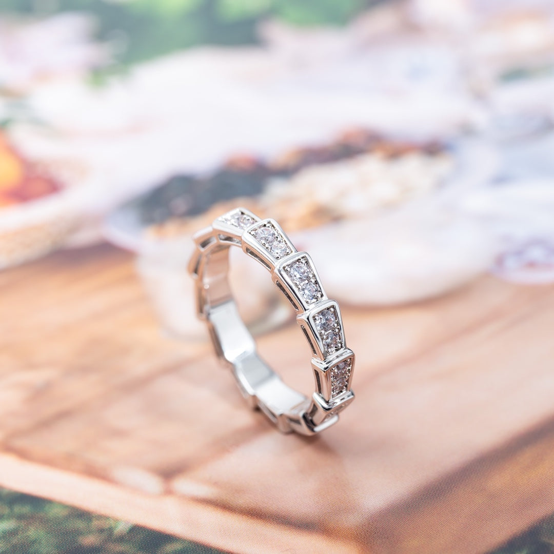 [Glitter Jewelry]SERPENTI RING SILVER DIAMOND PAVED 3MM