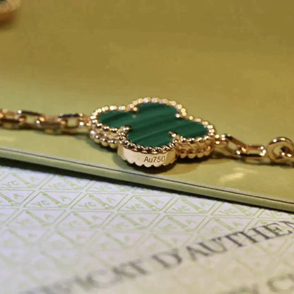 [Glitter] CLOVER 5 MOTIF MALACHITE BRACELET COLLECTION