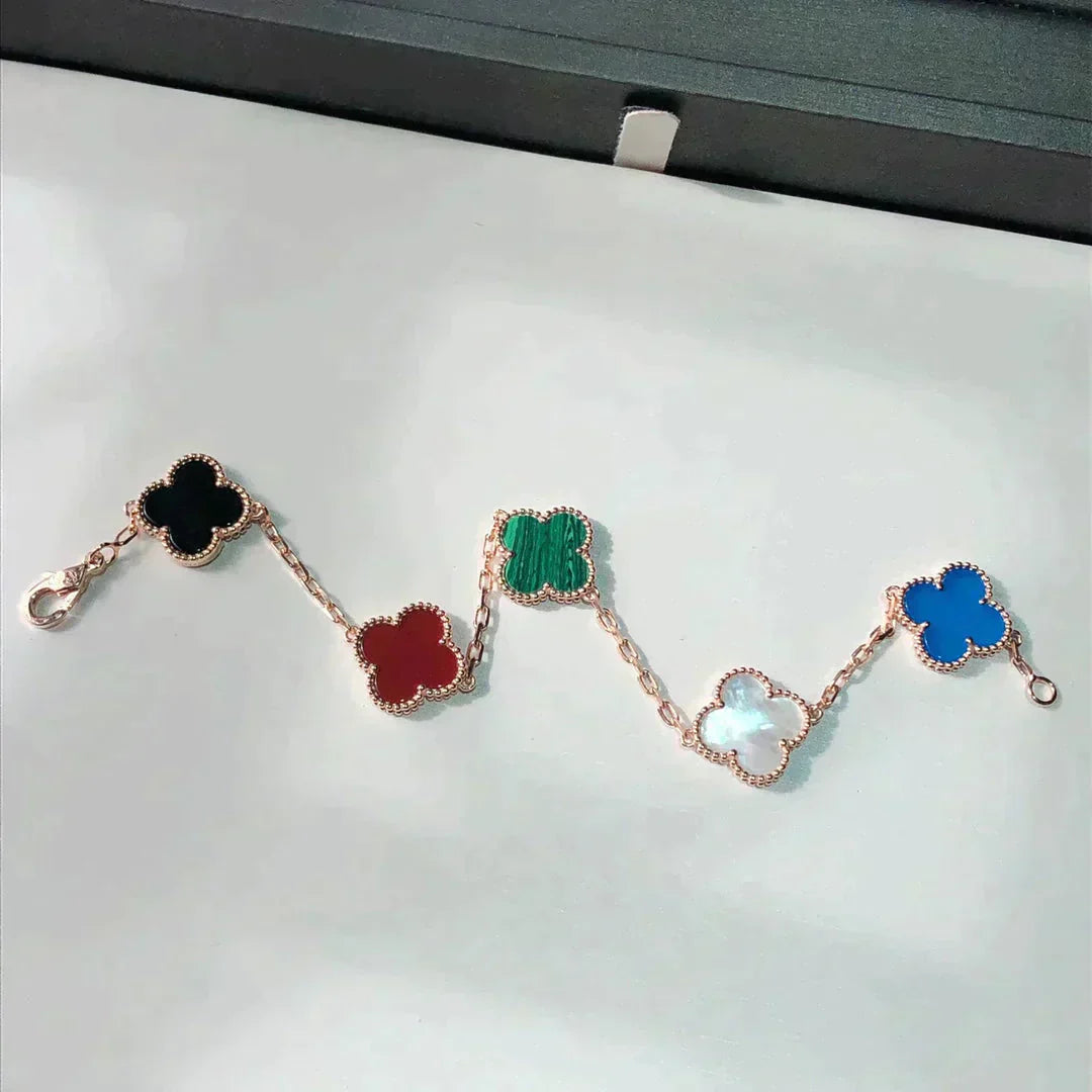 [Glitter]CLOVER 5 MOTIFS MULTICOLOR BRACELET