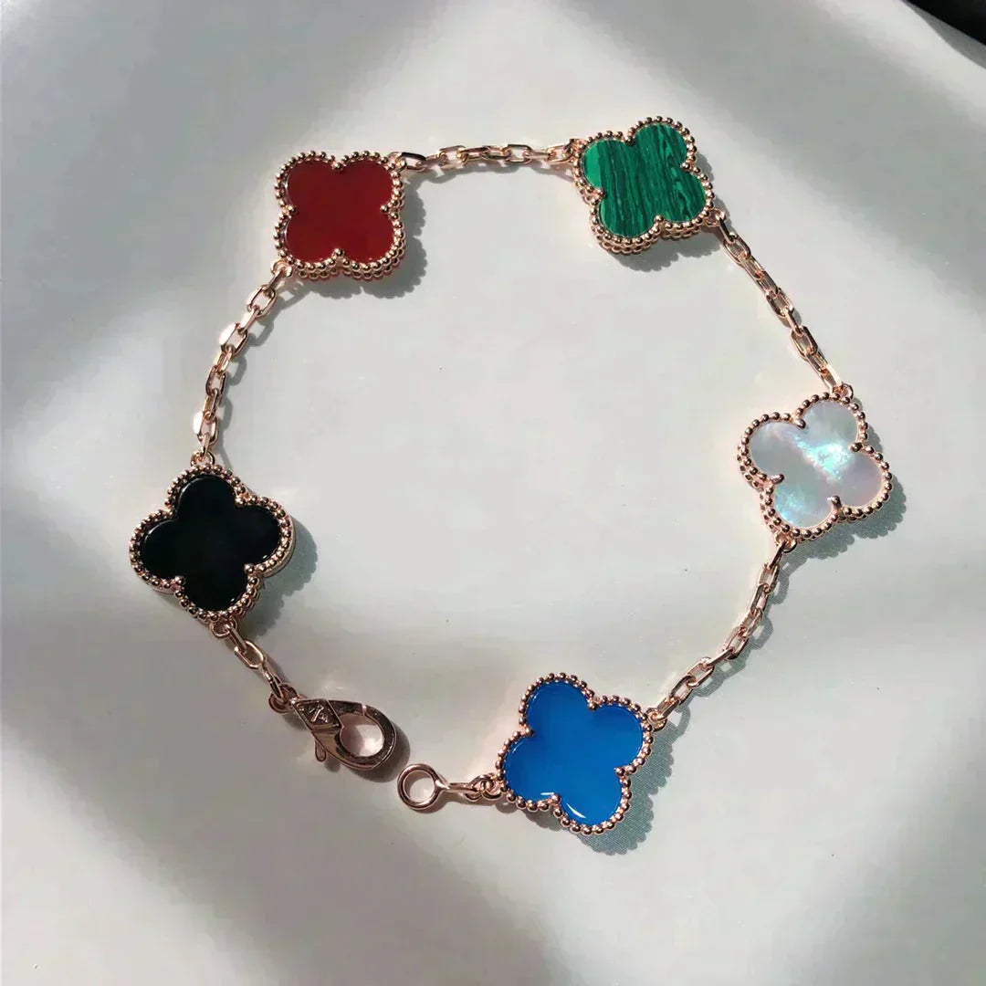 [Glitter]CLOVER 5 MOTIFS MULTICOLOR BRACELET