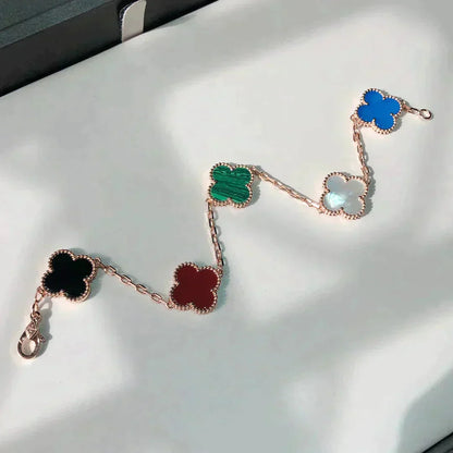 [Glitter]CLOVER 5 MOTIFS MULTICOLOR BRACELET