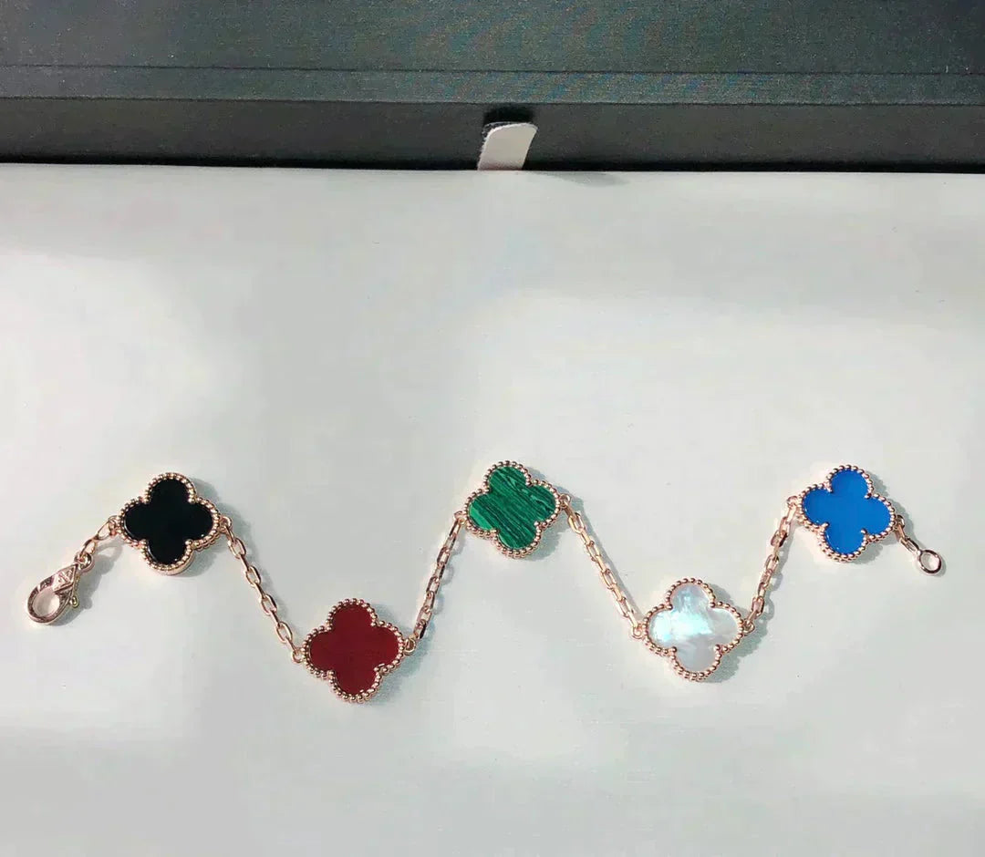 [Glitter]CLOVER 5 MOTIFS MULTICOLOR BRACELET