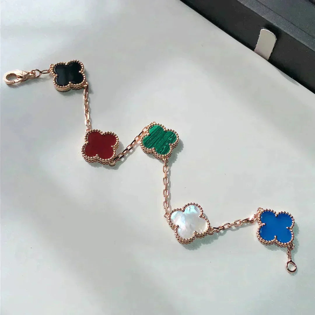 [Glitter]CLOVER 5 MOTIFS MULTICOLOR BRACELET