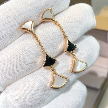 [Glitter Jewelry]DREAM EARRINGS 3 MOTIFS ONYX MOP PINK GOLD