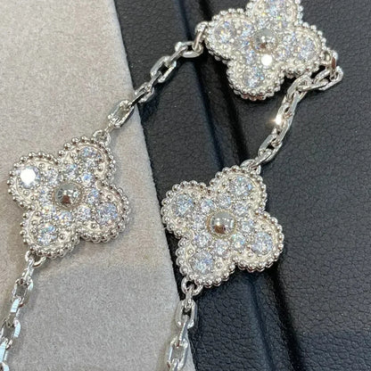 [Glitter] CLOVER 5 MOTIF FULL DIAMOND BRACELET COLLECTION