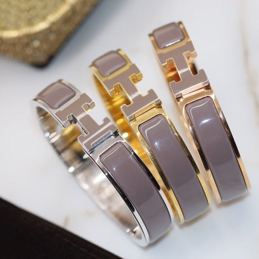 [グリッタージュエリー]Hブレスレット 12mm ブラウン