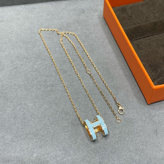 [グリッタージュエリー]POP H スカイブルーネックレス
