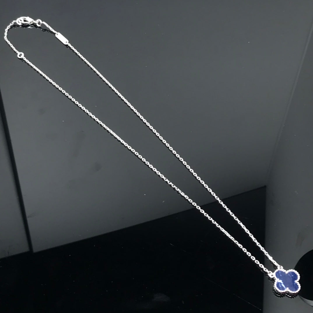 [Glitter Jewelry]CLOVER PIETERSITE SILVER LONG NECKLACE