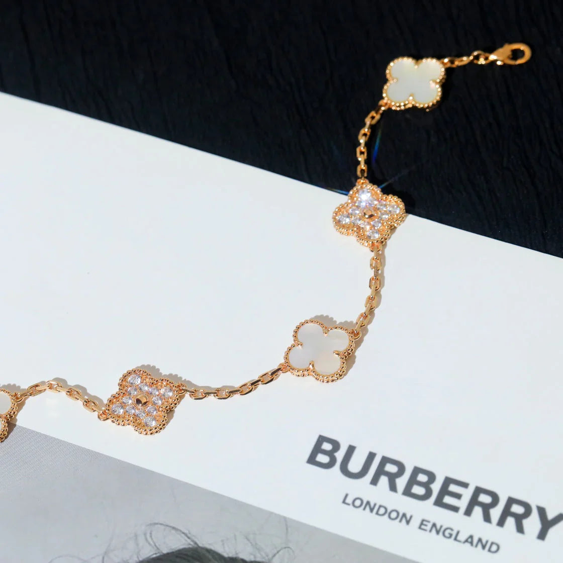 [Glitter]CLOVER WHITE PEARL MOP 5 MOTIF BRACELET COLLECTION