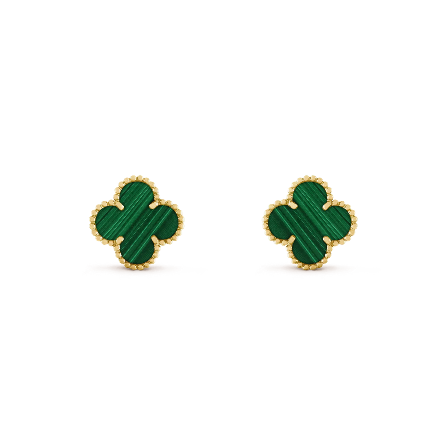 [Glitter Jewelry]CLOVER MEDIUM 1 MOTIFS MALACHITE  EARRINGS