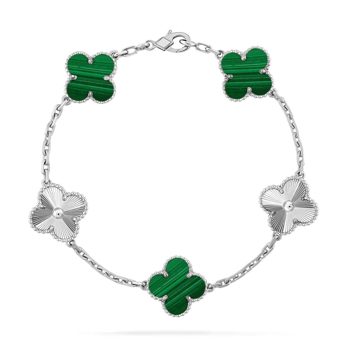 [Glitter] CLOVER 5 MOTIF MALACHITE BRACELET COLLECTION