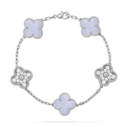 [Glitter] CLOVER 5 MOTIF PURPLE CHALCEDONY BRACELET COLLECTION