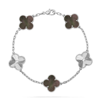 [Glitter] CLOVER 5 MOTIF GRAY MOP BRACELET COLLECTION