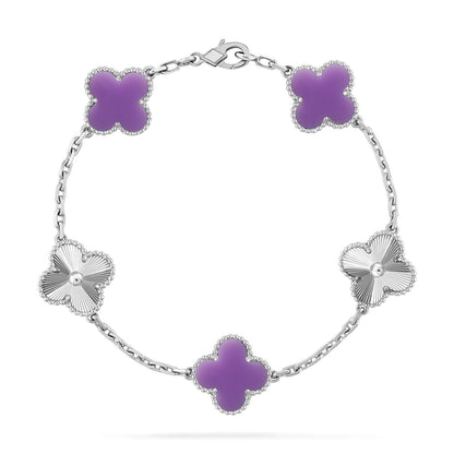 [Glitter]CLOVER 5 MOTIF LIGHT PURPLE BRACELET COLLECTION