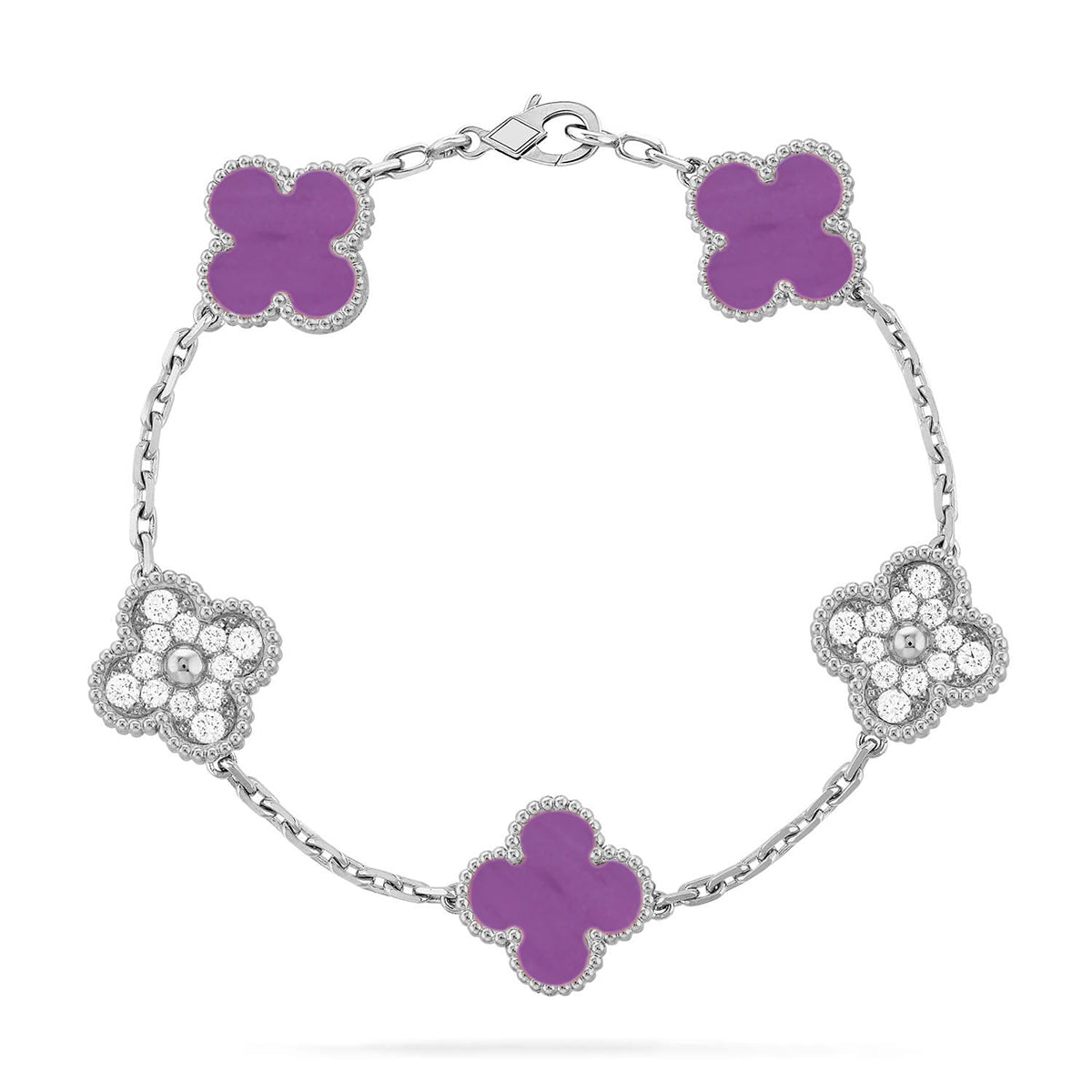 [Glitter] CLOVER 5 MOTIF VIOLET BRACELET COLLECTION