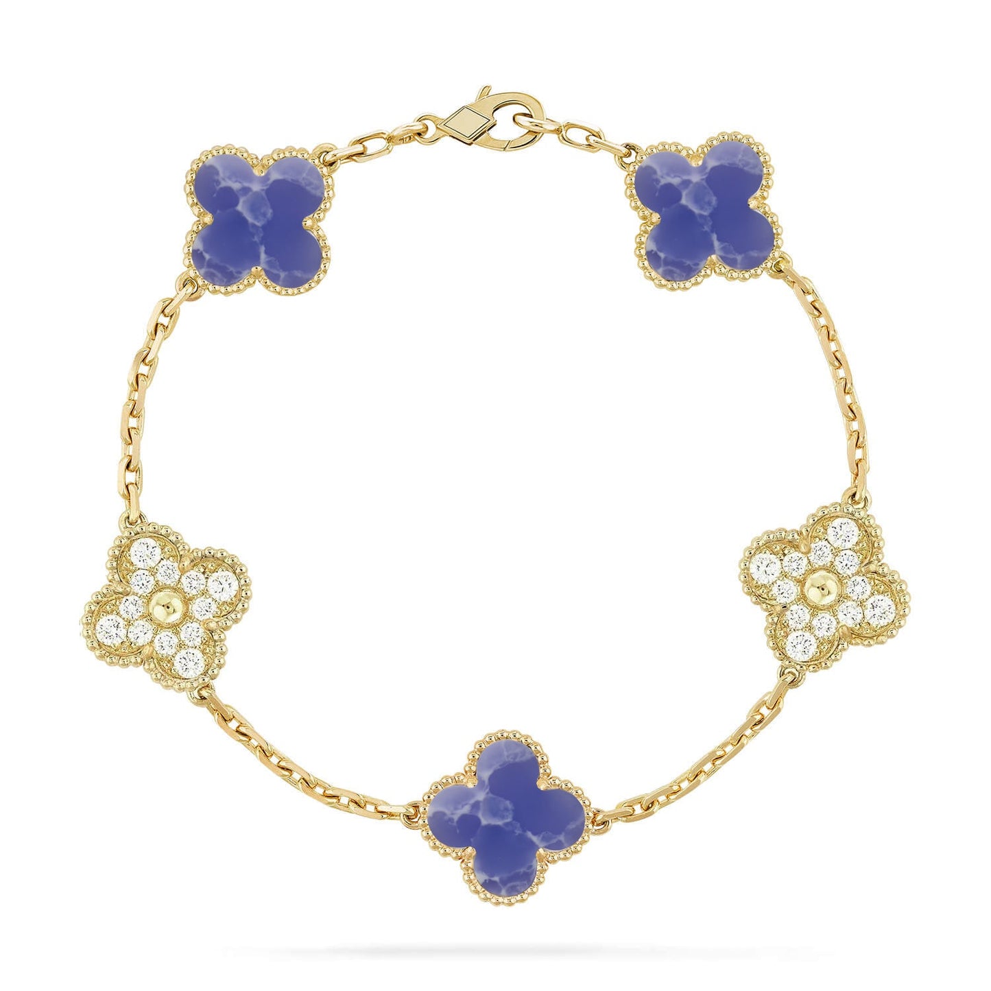 [Glitter]CLOVER 5 MOTIF BLUE VEINS BRACELET COLLECTION