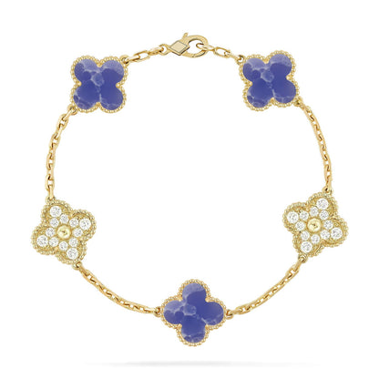 [Glitter]CLOVER 5 MOTIF BLUE VEINS BRACELET COLLECTION
