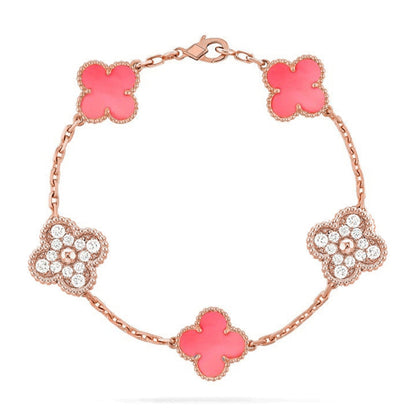 [Glitter] CLOVER 5 MOTIFS  PINK MOP BRACELET COLLECTION