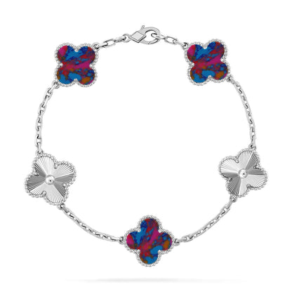 [Glitter]CLOVER 5 MOTIF COLOR GEMSTONES BRACELET COLLECTION