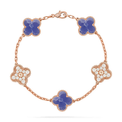 [Glitter]CLOVER 5 MOTIF BLUE VEINS BRACELET COLLECTION