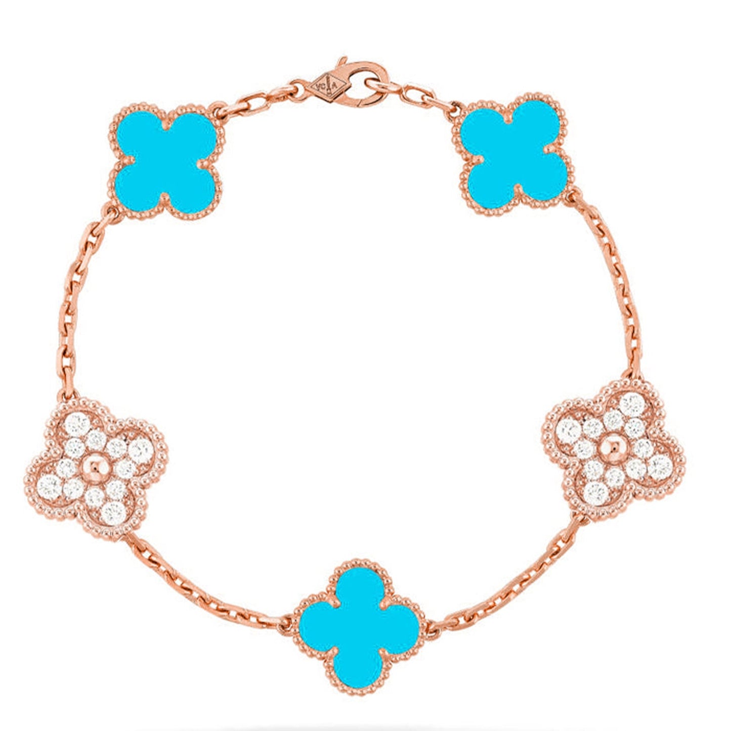 [Glitter] CLOVER 5 MOTIF TURQUOISE BRACELET COLLECTION