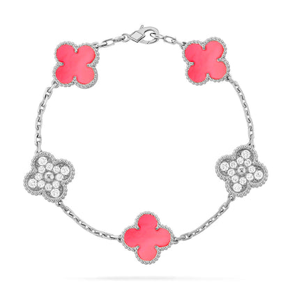 [Glitter] CLOVER 5 MOTIFS  PINK MOP BRACELET COLLECTION