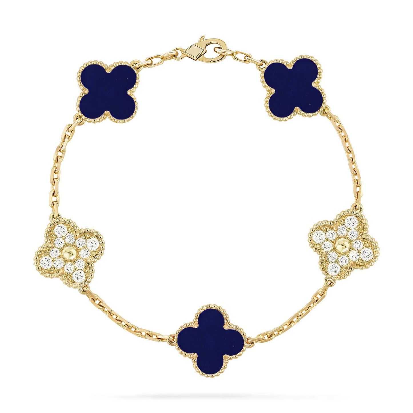 [Glitter]CLOVER 5 MOTIF LAPIS LAZULI BRACELET COLLECTION