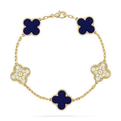[Glitter]CLOVER 5 MOTIF LAPIS LAZULI BRACELET COLLECTION