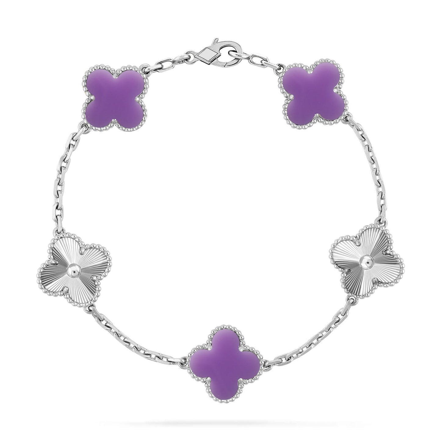 [Glitter]CLOVER 5 MOTIF LIGHT PURPLE BRACELET COLLECTION