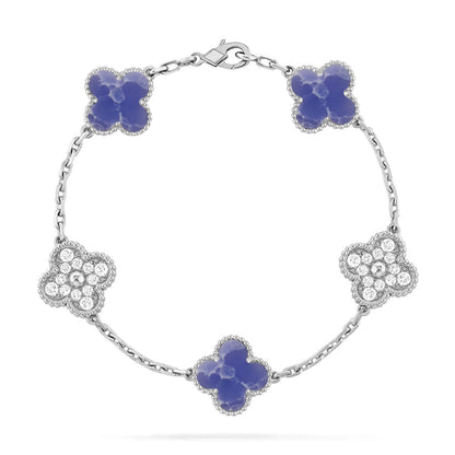 [Glitter]CLOVER 5 MOTIF BLUE VEINS BRACELET COLLECTION