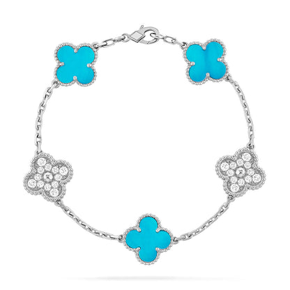 [Glitter] CLOVER 5 MOTIF TURQUOISE BRACELET COLLECTION