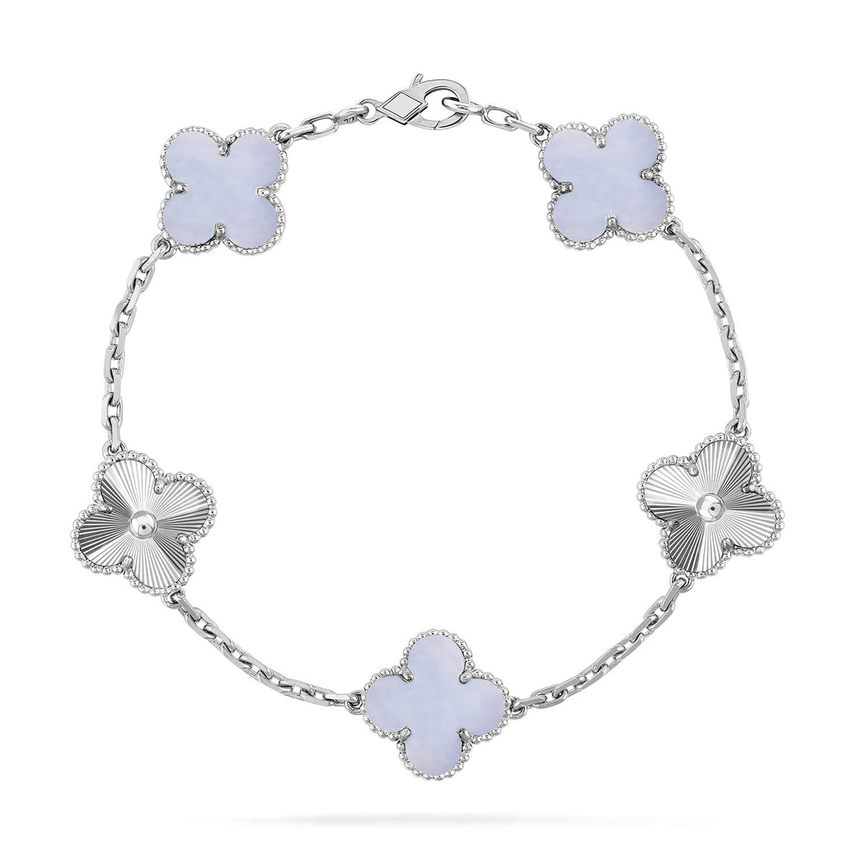 [Glitter] CLOVER 5 MOTIF PURPLE CHALCEDONY BRACELET COLLECTION