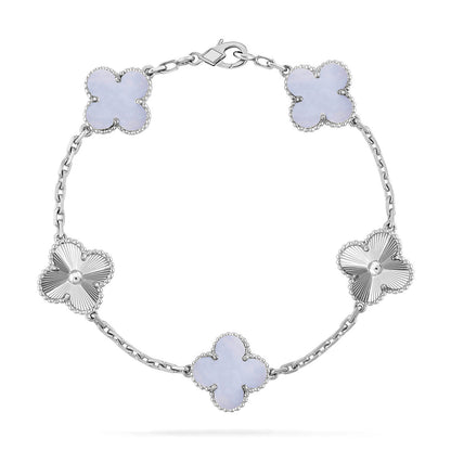 [Glitter] CLOVER 5 MOTIF PURPLE CHALCEDONY BRACELET COLLECTION