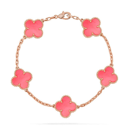 [Glitter] CLOVER 5 MOTIFS  PINK MOP BRACELET COLLECTION
