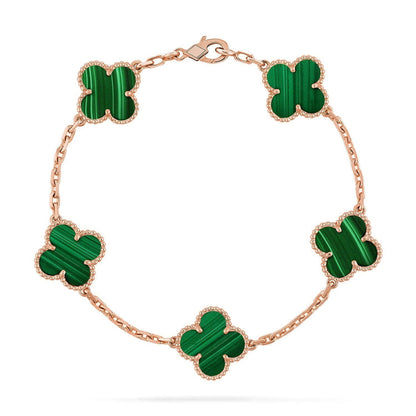 [Glitter] CLOVER 5 MOTIF MALACHITE BRACELET COLLECTION