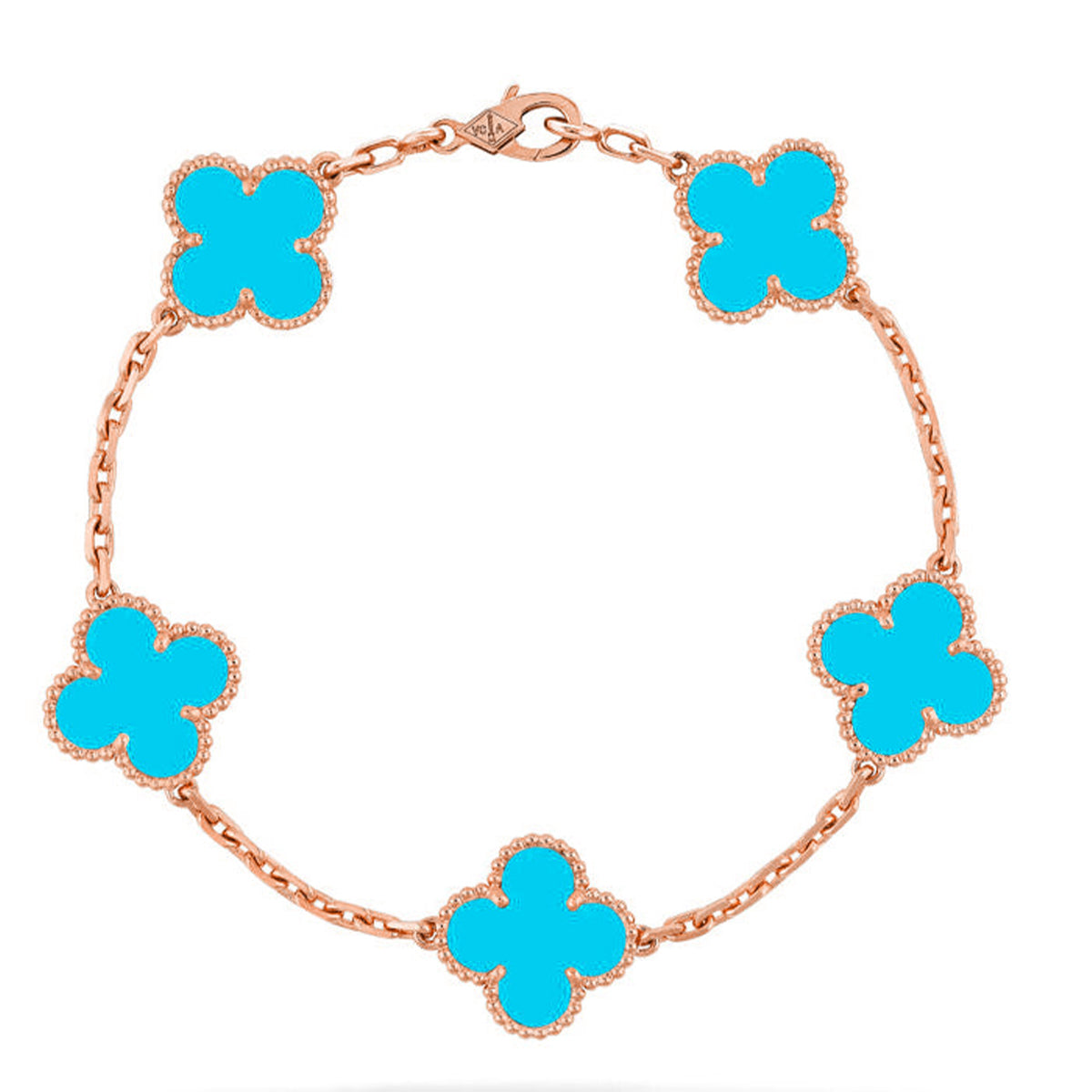 [Glitter] CLOVER 5 MOTIF TURQUOISE BRACELET COLLECTION