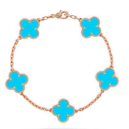 [Glitter] CLOVER 5 MOTIF TURQUOISE BRACELET COLLECTION