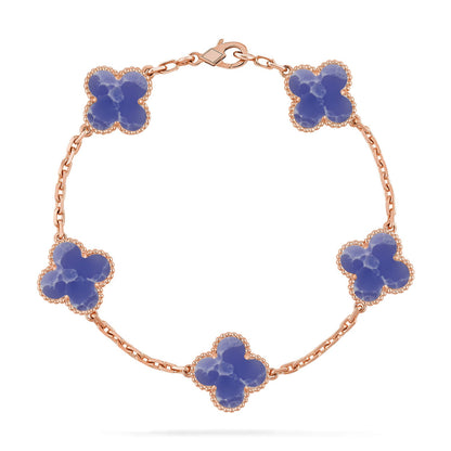 [Glitter]CLOVER 5 MOTIF BLUE VEINS BRACELET COLLECTION