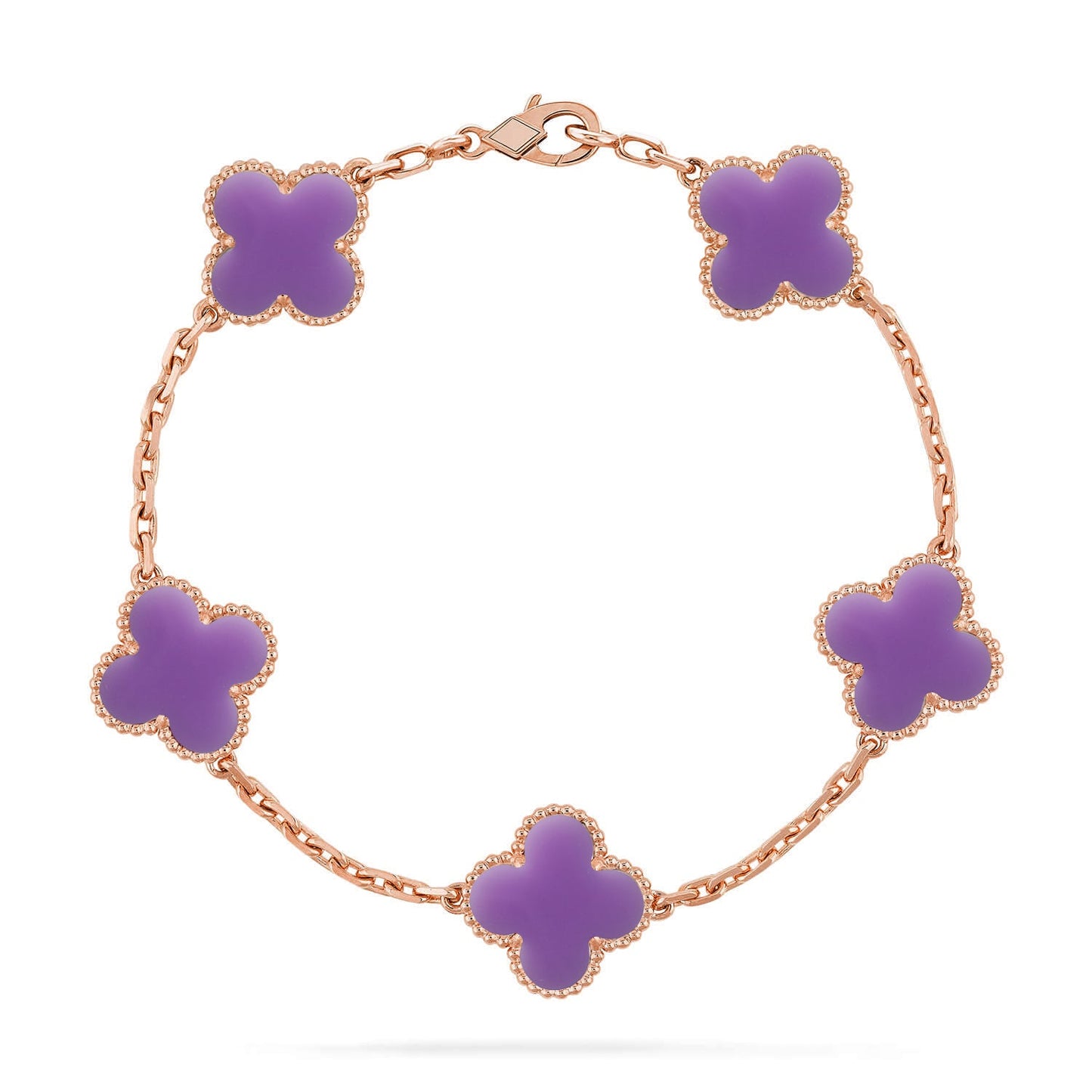 [Glitter]CLOVER 5 MOTIF LIGHT PURPLE BRACELET COLLECTION