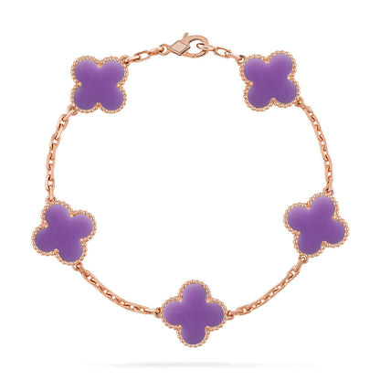 [Glitter]CLOVER 5 MOTIF LIGHT PURPLE BRACELET COLLECTION