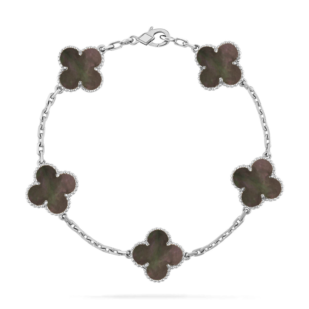 [Glitter] CLOVER 5 MOTIF GRAY MOP BRACELET COLLECTION