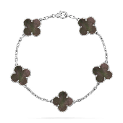 [Glitter] CLOVER 5 MOTIF GRAY MOP BRACELET COLLECTION