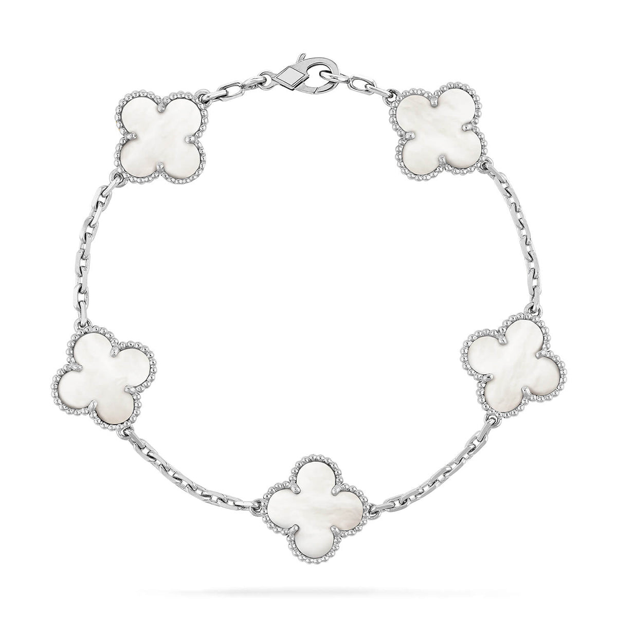 [Glitter]CLOVER WHITE PEARL MOP 5 MOTIF BRACELET COLLECTION